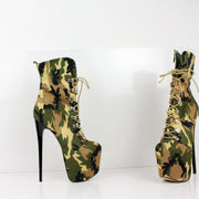 Camouflage Lace Up Platform Boots - Tajna Club
