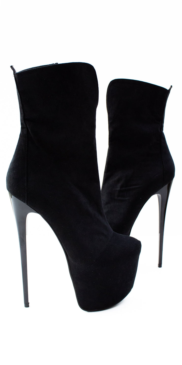 Black Suede Classic High Heel Ankle Boots