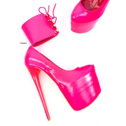 Ankle cuff pink bondage Tajna high heel shoes