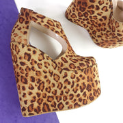 Leopard Wedge Platform Shoes