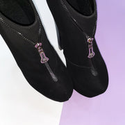 Black Chunky Zipper Detail Ankle Boots - Tajna Club