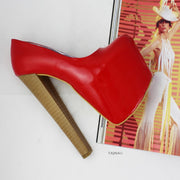 Red Patent Platform Heels - Tajna Club