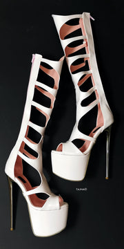 Knee High Designer Gladiator Boots - Tajna Club