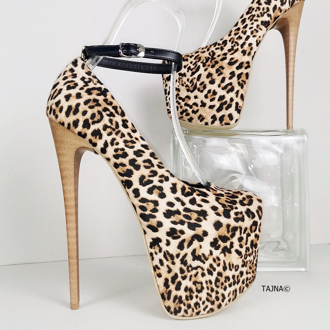 Open Toe Heel with Leopard Wrap Strap