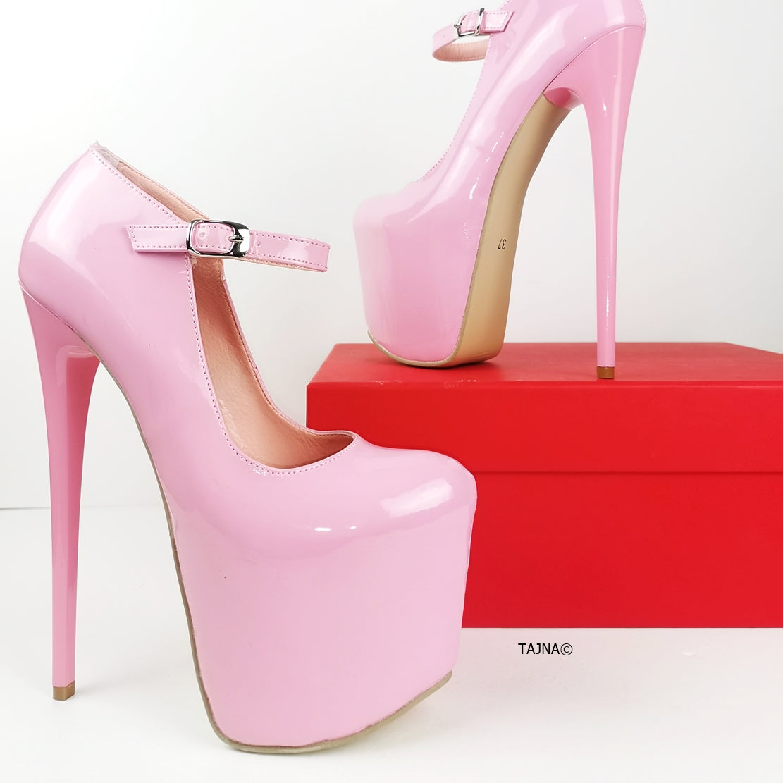 Light Pink Patent Mary Jane Heels | Tajna Club
