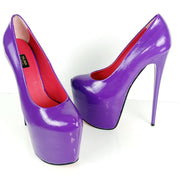Purple Gloss High Heel Pumps - Tajna Club