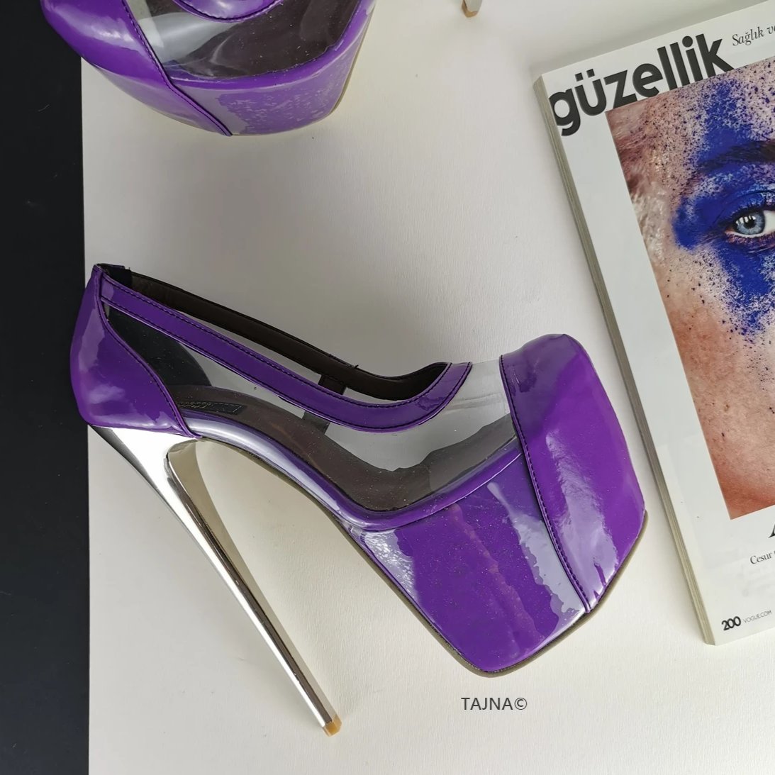 metallic purple shoes