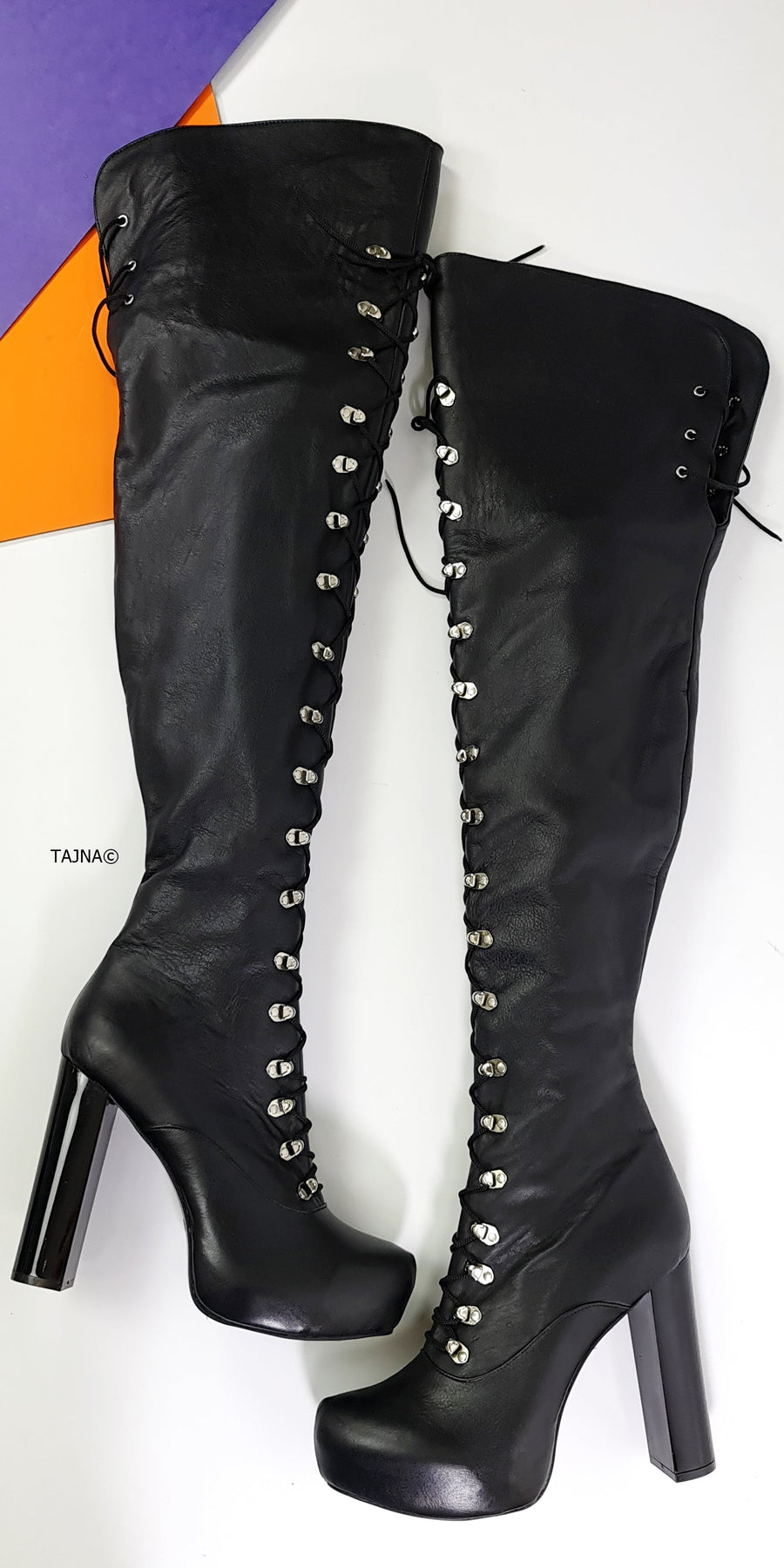 Genuine Leather 13cm Chunky Military Boots | Tajna Club