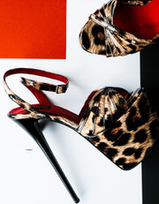 Leopard Gloss Tango Strap High Heel Platforms
